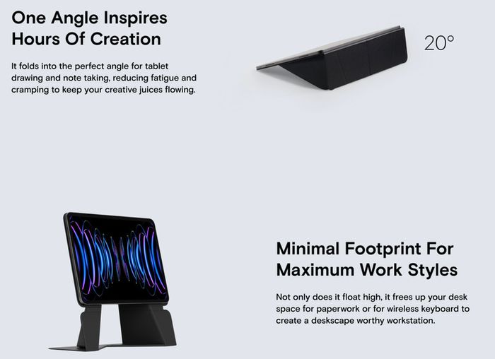 Moft  Snap Float Folio for iPad Pro 12.9" 4th, 5th & 6th Gen - Black