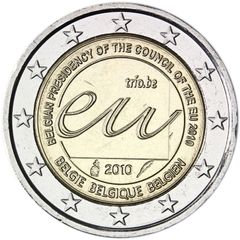 Belgium 2 Euro Commemorative Coin 2010 - Belgian Presidency of the Council of the EU. Uncirculated.