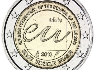 Belgium 2 Euro Commemorative Coin 2010 - Belgian Presidency of the Council of the EU. Uncirculated.