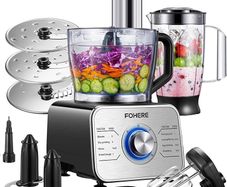 Food Processor Multifunctional, 3-Speed Food Processor and Blender Combo with 3.5 L Bowl, 1.5 L Blender Jug, Simple Operation for Blending, Dicing, Slicing, Shredding, Mincing, and Pureeing