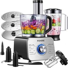 Food Processor Multifunctional, 3-Speed Food Processor and Blender Combo with 3.5 L Bowl, 1.5 L Blender Jug, Simple Operation for Blending, Dicing, Slicing, Shredding, Mincing, and Pureeing