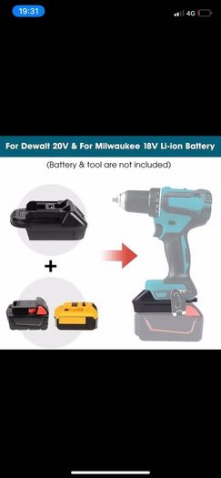 Adapter Converter DM18M Battery Adapter for DEWALT DCB200 DCB205 20V Lithium to MAKITA BL1830