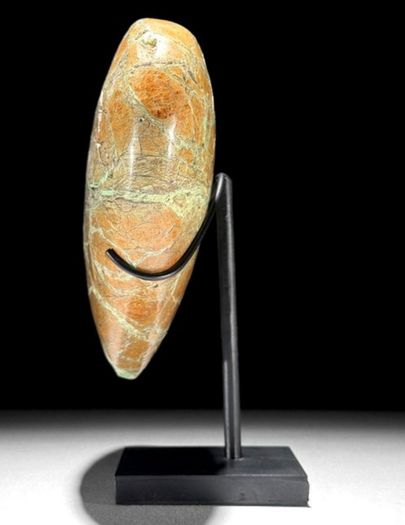 Smithsonite Heart Shaped Stone - Natural Stone, Metal Stand
