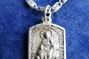 Vintage Catholic Pendant on Sterling Silver 925 Necklace length 20" - 4,6g