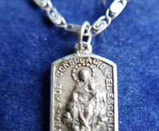 Vintage Catholic Pendant on Sterling Silver 925 Necklace length 20" - 4,6g
