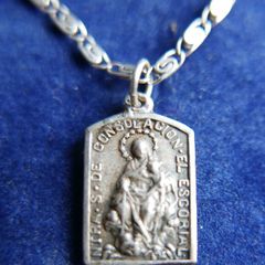 Vintage Catholic Pendant on Sterling Silver 925 Necklace length 20" - 4,6g