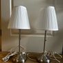 2 IKEA ARSTID Table Lamps (Bulbs Included) - Brushed Nickel / White Image 4