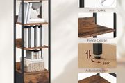 5-Tier Bookcase with Removable Drawer, Freestanding Book Shelf for Small Space, Storage Shelf Organizer, for Living Room, Bedroom, Study, Kitchen, Rustic Brown