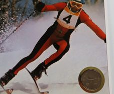 Japan 1972 Winter Olympics, Sapporo UNC 100 Yen Alpine skiing cover
