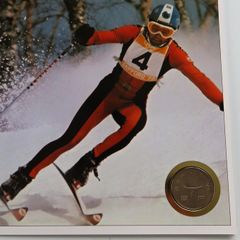 Japan 1972 Winter Olympics, Sapporo UNC 100 Yen Alpine skiing cover