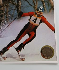 Japan 1972 Winter Olympics, Sapporo UNC 100 Yen Alpine skiing cover