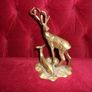 Antique Brass Deer with Fawn On Base, (7" x 7") Image 3