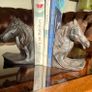 Set of 2 Textured Bronzed Metal Horse Head Bookends Image 9