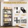 1250 lbs 5 Tier Shelf Metal Storage Shelves Shelving Wire Rack Heavy Duty Closet Organizers for Garage Kitchen Bathroom Laundry Black 35 x 75 x 151.1 cm Image 4