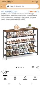 New Big VASAGLE Shoe Rack/ Bench /Shelf