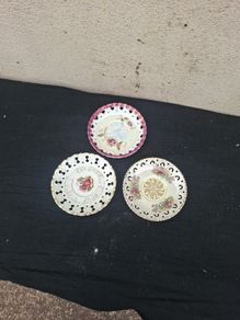 3 china stunning saucers postage possible