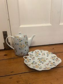 Kath Kidson teapot and plate .