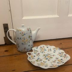 Kath Kidson teapot and plate .