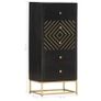 Drawer Cabinet Black and Gold 45x30x105 cm Solid Mango Wood Image 7
