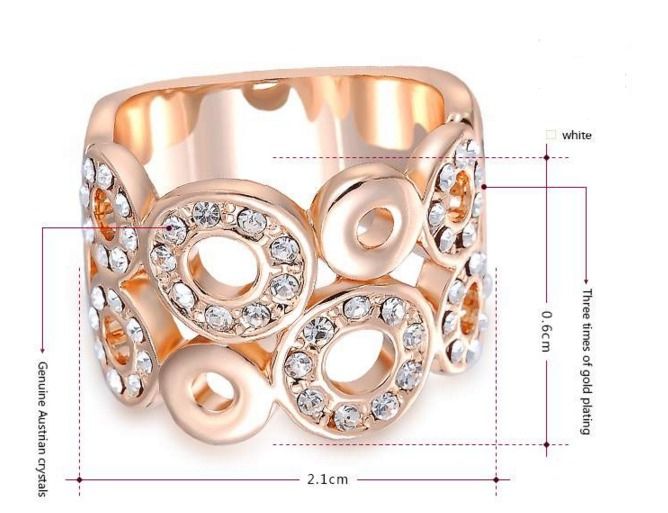 Rose Gold Plated Austrian Crystal Ring