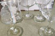 Duiske Irish Set Of 5 Crystal Wine Glasses Vine Vintage Handcut Glass