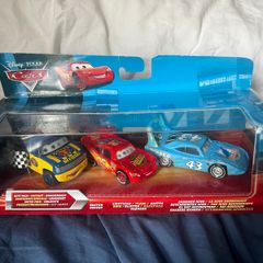 Nib Disney Pixar Cars 3 Pack Dexter Hoover Lightning Mcqueen Damaged King T0315