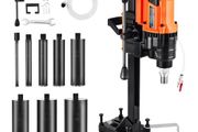 Core Drilling Machine, 20-200 mm Drilling Diameter, Stand-Mount Dry and Wet Concrete Core Drill Rig with 8 Drill Bits, 850 RPM Speed, UNC1 1/4-7 Thread, for Concrete Brick Stone, 3000W