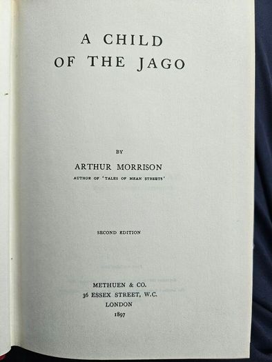 A Child Of Jago. Second Edition Hardback With Dustjacket In Good Condition. See Photos For Same.