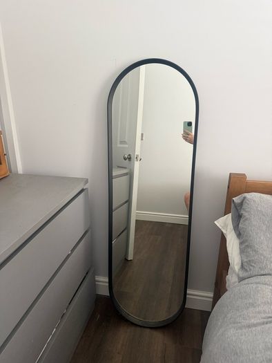 Audo black oval mirror