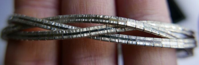Vintage Bracelet Sterling Silver 925- stamped, clasp with safety catch, probably from the 70s, length 7,5" - 14,42g