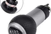 Gear Shift Knob, Manual 6 Speed Gear Shift Knob Head Compatible with Audi A4 S4 B8 8K A5 8T Q5 8R S Line 2007-2015(Silver)