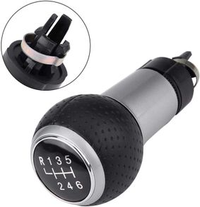 Gear Shift Knob, Manual 6 Speed Gear Shift Knob Head Compatible with Audi A4 S4 B8 8K A5 8T Q5 8R S Line 2007-2015(Silver)