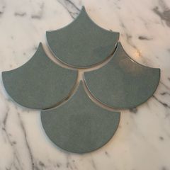 Aqua green tile (fish scale shape). 8 square metres available