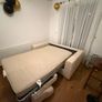 2 Seater White Leather Sofa Bed, Fold-Out Mattres and Armchair Image 8