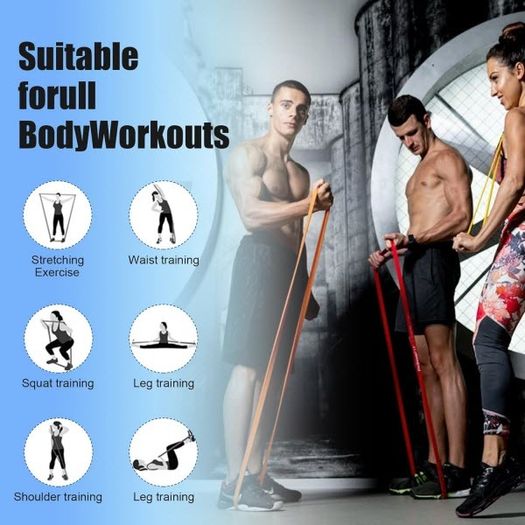 5 Pcs Pull Up Resistance Bands Set for Exercise, Pilates, Yoga