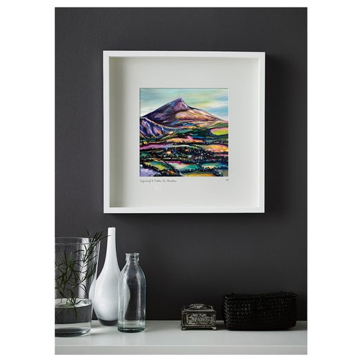 Sugar Loaf & Fields, Co. Wicklow. Large Framed Print by artist Helen Mathews