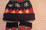Christmas hat and gloves