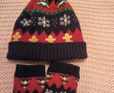 Christmas hat and gloves