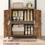 Bookcase Standing Shelf with Doors, Metal Frame, Image 8