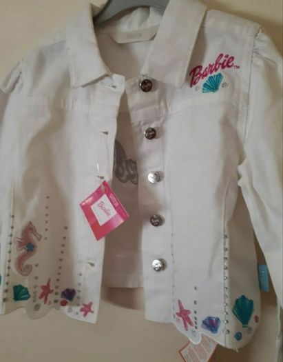 New marks and Spencer barbie white jacket and pink top