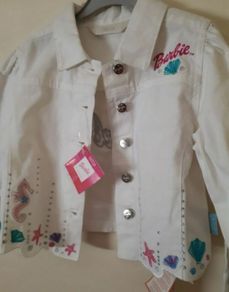 New marks and Spencer barbie white jacket and pink top