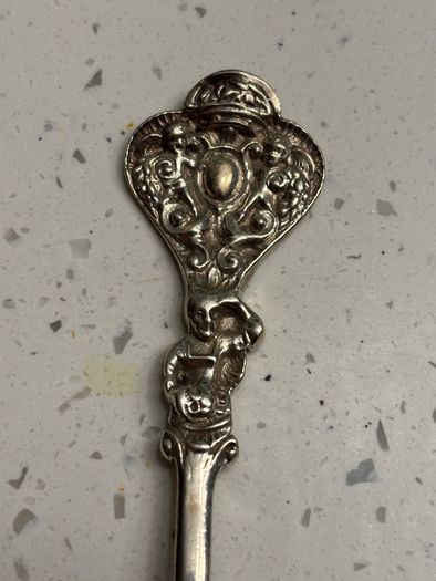 Pair 1897 London solid silver presentation spoons