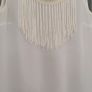VINCE OTTO white fringed vest with jewelled neckline Sz S/M (Fit 8-10 UK) Image 6