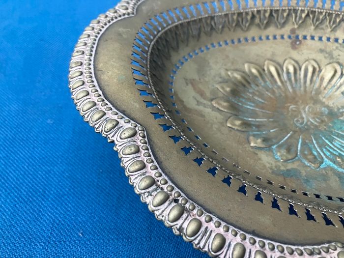 Brass and silver plate dish