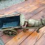 Antique Heavy Brass Horse & Cart Image 4