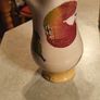 Old Antique Art Deco Pottery Vase With Appel And Appel Leaves Image 8