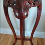 Vintage Asian marble inlaid carved plant stand Image 3