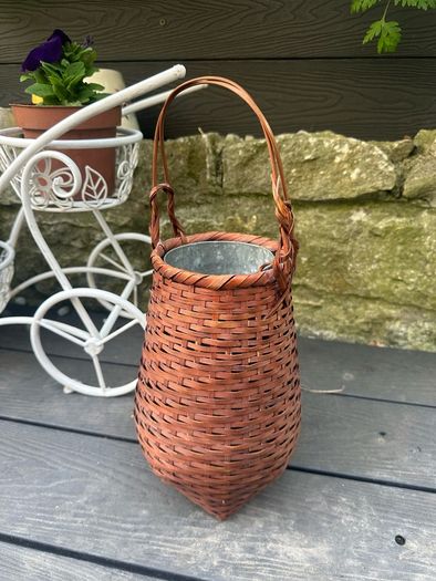 Vintage Japanese Style Flower Basket with Metal Insert