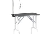 Grooming Table for Dogs Dog Grooming Table with Loop Foldable Steel Legs Non-Slip Tabletop 81x48,5x80 cm Black