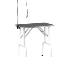 Grooming Table for Dogs Dog Grooming Table with Loop Foldable Steel Legs Non-Slip Tabletop 81x48,5x80 cm Black